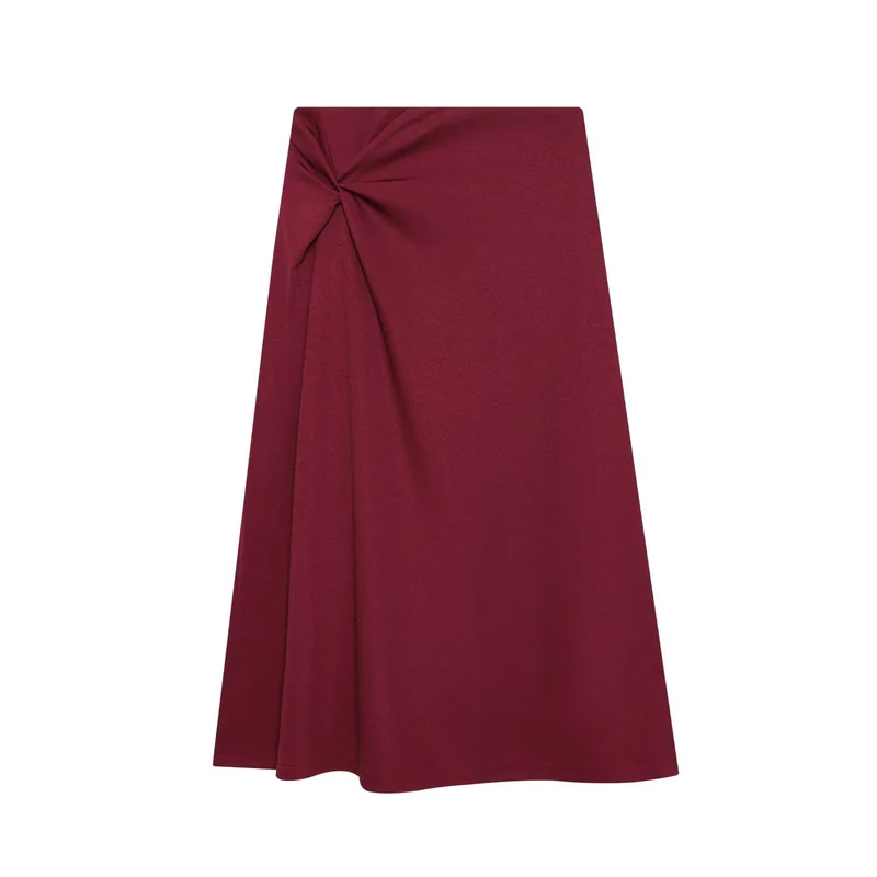 Damen Midirock mit Knotendetail und A-Linien-Schnitt Drune