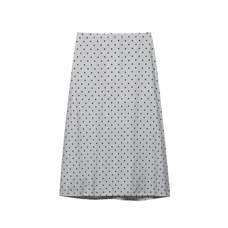 Damen Midirock mit elastischem Bund, Plissee‑Optik und Polka‑Dot‑Muster Drune