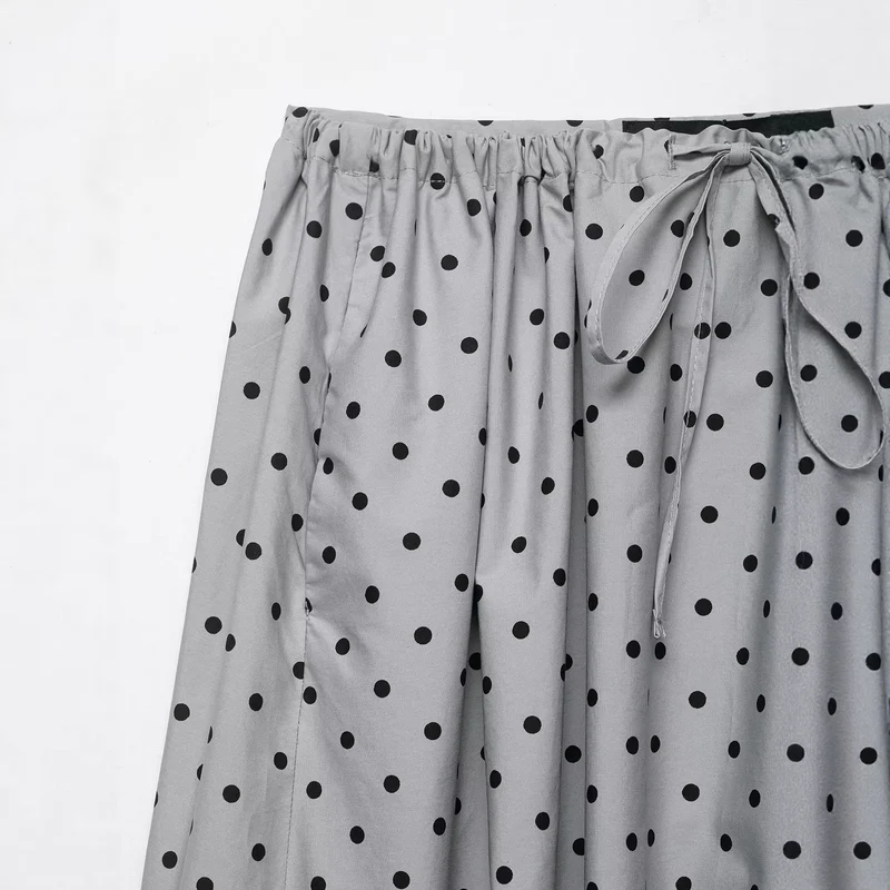 Damen Midirock mit elastischem Bund, Plissee‑Optik und Polka‑Dot‑Muster Drune