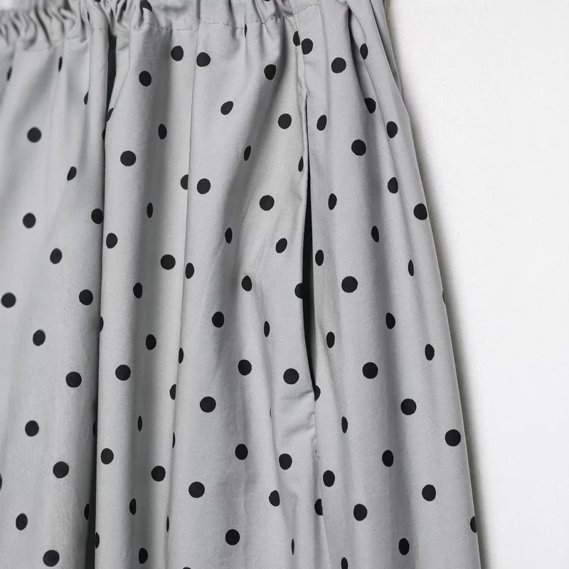 Damen Midirock mit elastischem Bund, Plissee‑Optik und Polka‑Dot‑Muster Drune