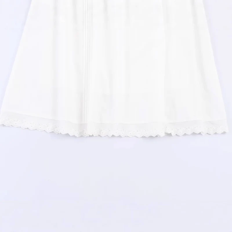 Damen Midirock mit elastischem Bund, Plissee-Details und besticktem Spitzenbesatz Drune