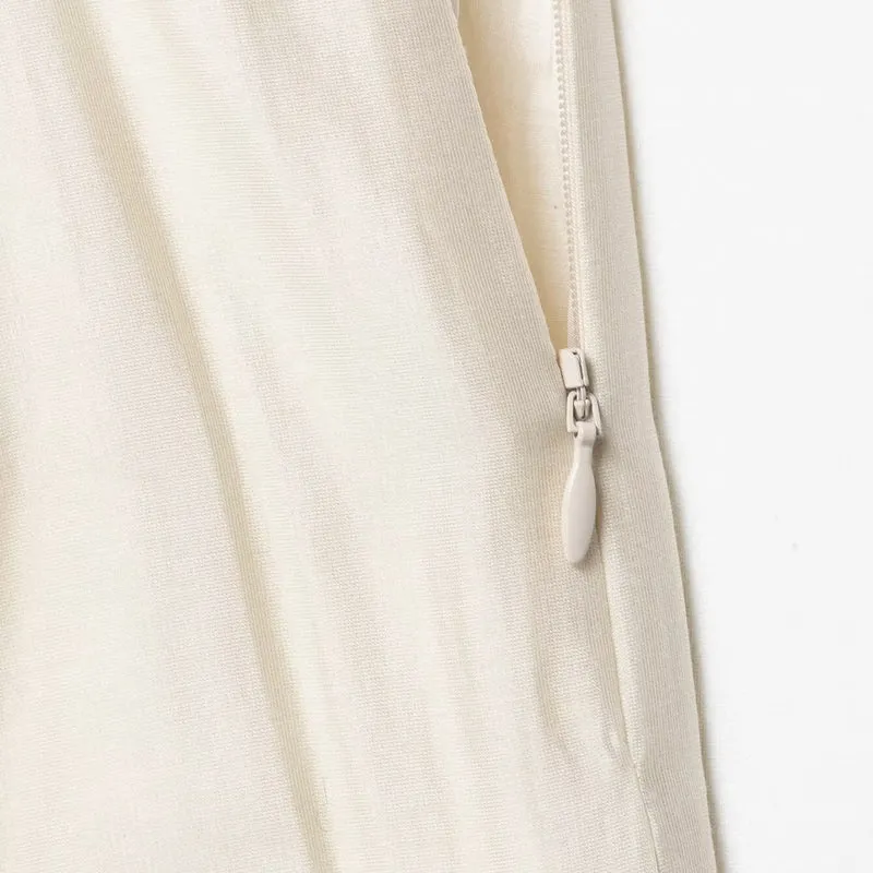 Damen Midirock mit Chiffon-Volant und leichtem Drape Drune