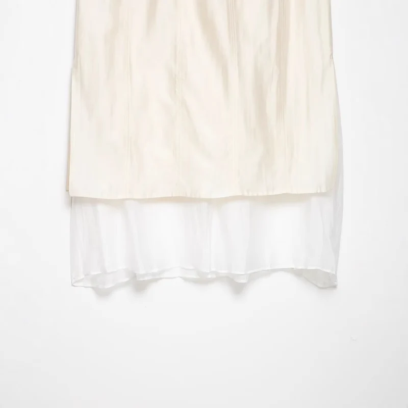 Damen Midirock mit Chiffon-Volant und leichtem Drape Drune