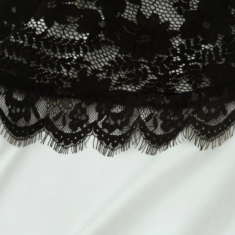 Damen Midikleid mit asymmetrischem Spitzenbesatz und Glockenärmeln Drune