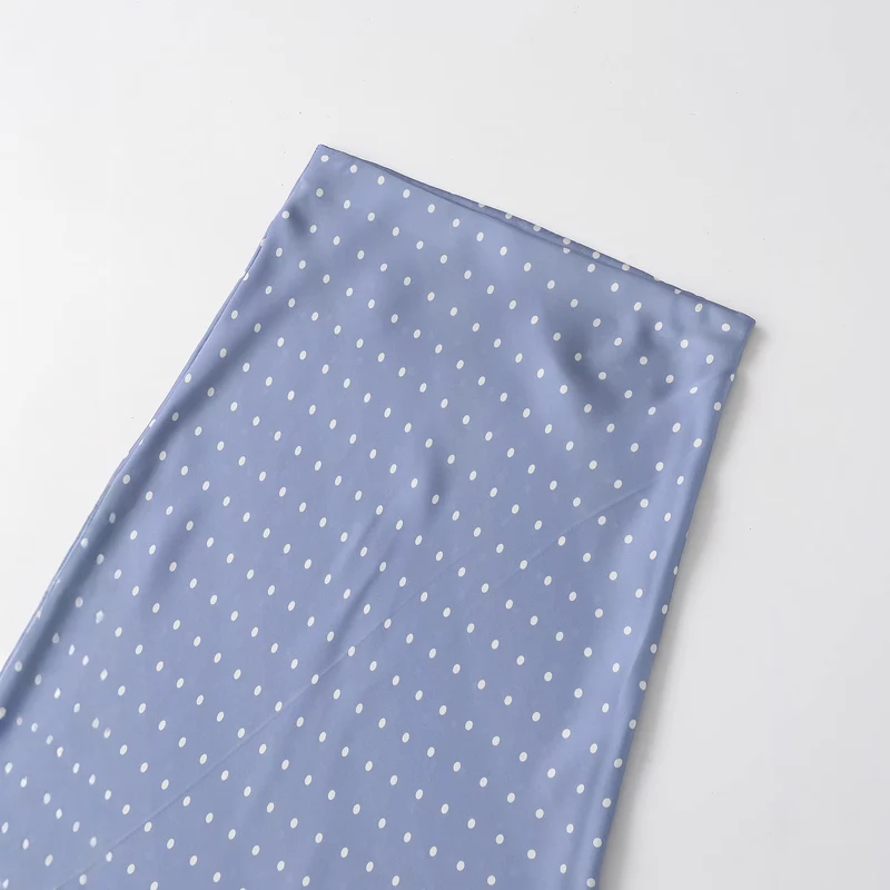 Damen Midi-Rock aus Satin im A-Linien-Schnitt mit hoher Taille und Polka-Dot-Print Drune