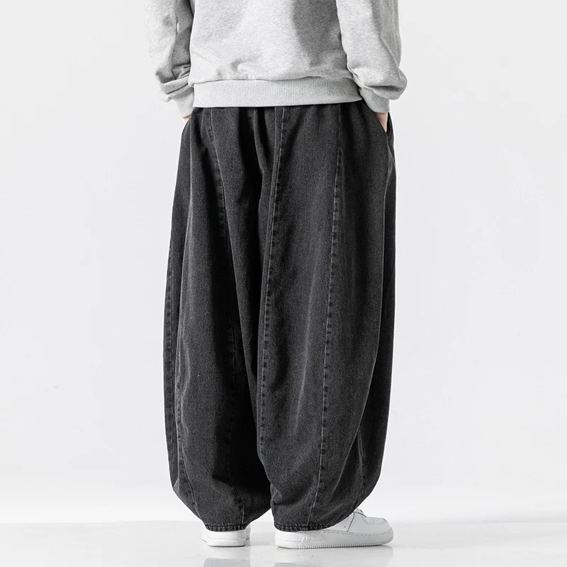 Herren Extraweite Baggy-Jeans im Balloon-Cut mit Tunnelzugbund und elastischen Saum Drune