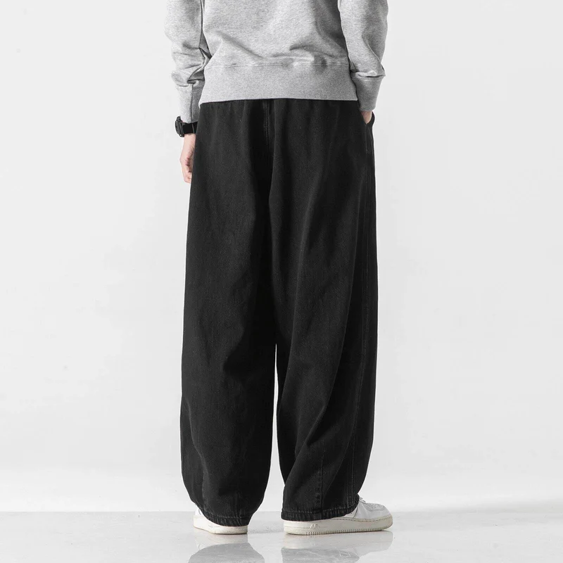 Herren Extraweite Baggy-Hose mit Tunnelzugbund und umgeschlagenem Saum Drune