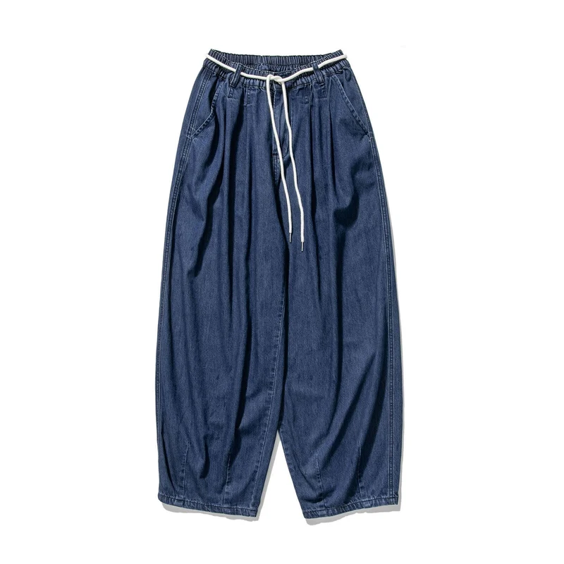 Herren Extraweite Baggy-Hose mit Tunnelzugbund und umgeschlagenem Saum Drune