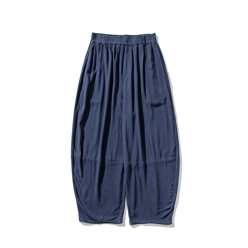 Herren Extraweit geschnittene Ballon-Loungehose mit elastischem Bund, tiefem Schritt und soften Baumwollmix Drune