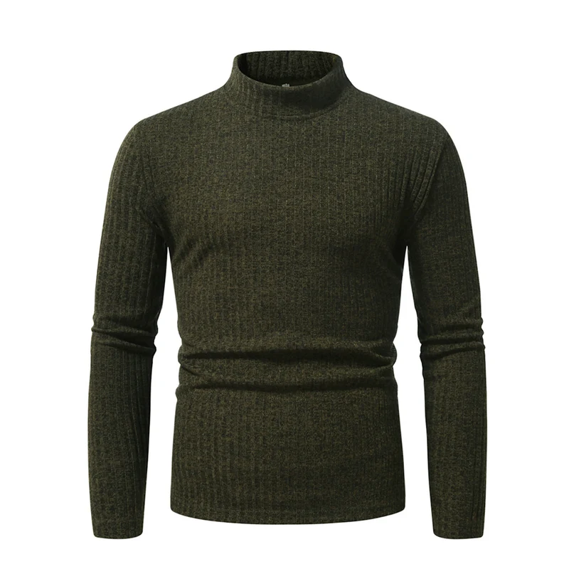 Herren Enganliegender Mockneck-Feinstrickpullover mit Rippstruktur und thermoregulierender Qualität Drune