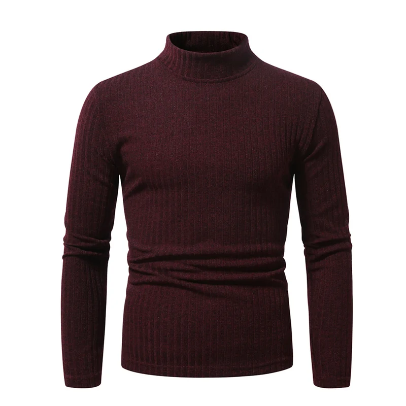 Herren Enganliegender Mockneck-Feinstrickpullover mit Rippstruktur und thermoregulierender Qualität Drune