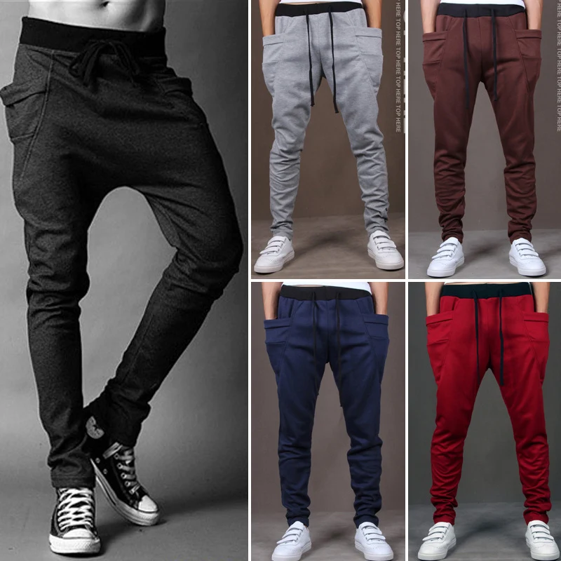 Herren Drop-Crotch Jogginghose mit oversized Außentaschen und schmal zulaufender Beinlinie Drune