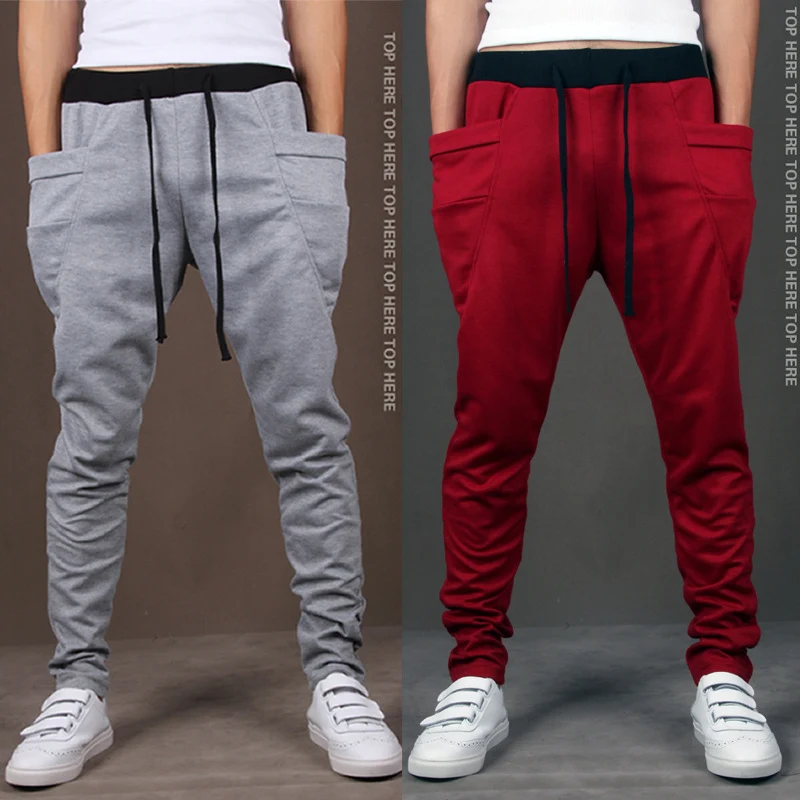 Herren Drop-Crotch Jogginghose mit oversized Außentaschen und schmal zulaufender Beinlinie Drune