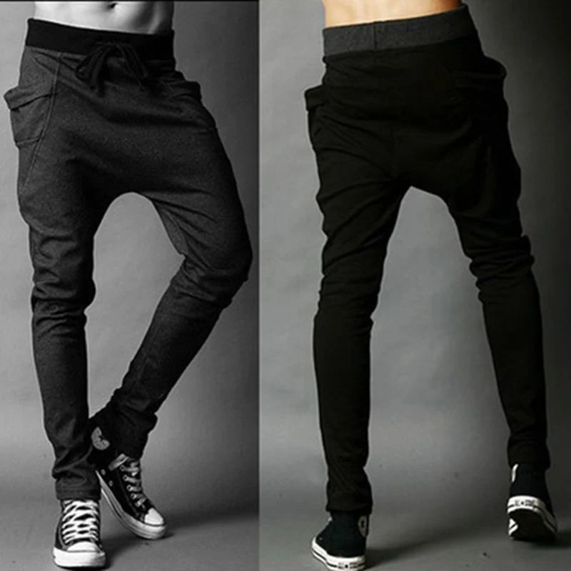 Herren Drop-Crotch Jogginghose mit oversized Außentaschen und schmal zulaufender Beinlinie Drune