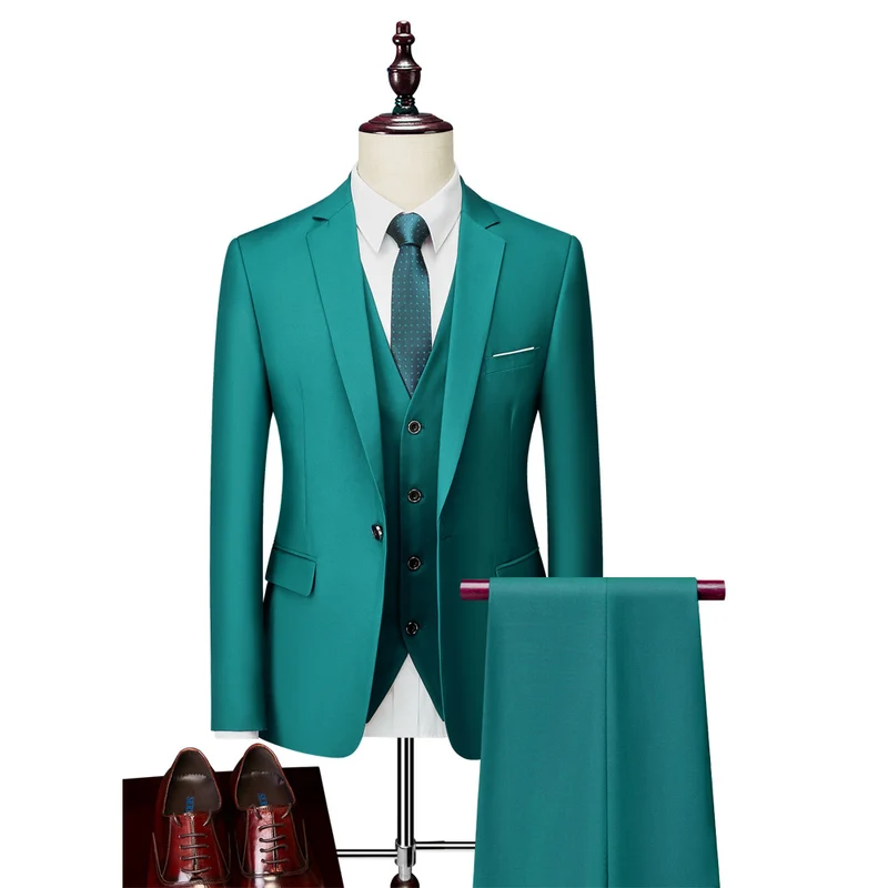 Herren Dreiteiliger Slim-Fit Businessanzug mit Weste und schmaler Silhouette Drune