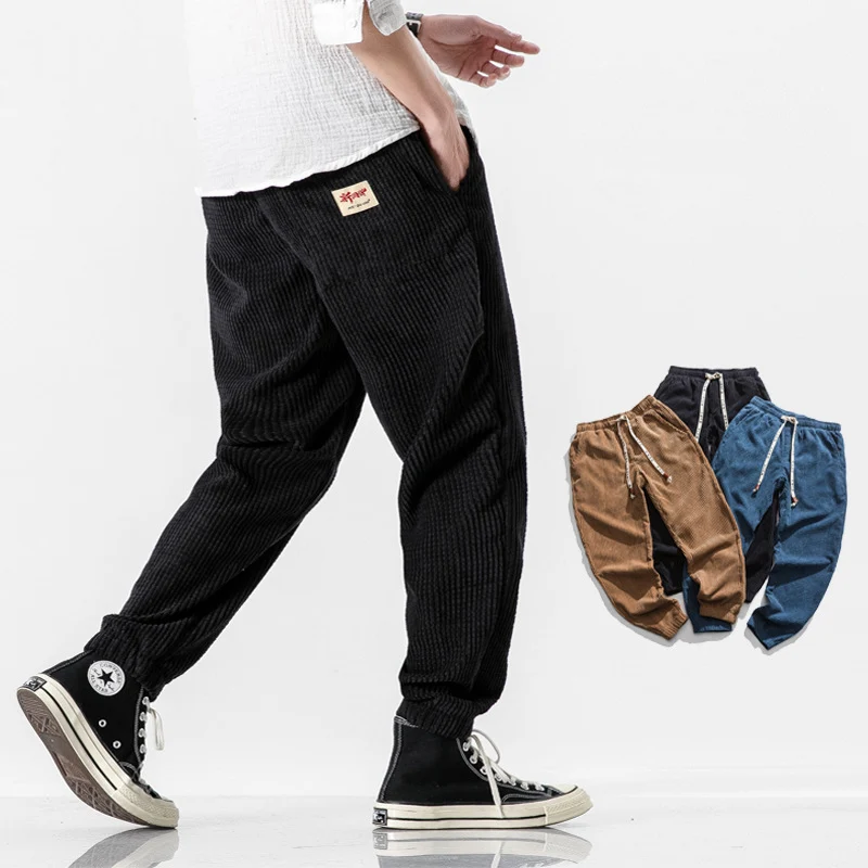 Herren Cordhose im Jogger‑Stil aus Cordvelours mit elastischem Bund und gerippten Beinabschlüssen Drune