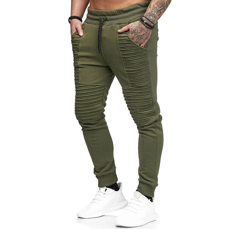 Herren Biker-Jogginghose mit gerippten Paneelen, schmaler Passform und elastischem Bund Drune