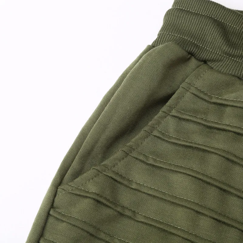 Herren Biker-Jogginghose mit gerippten Paneelen, schmaler Passform und elastischem Bund Drune
