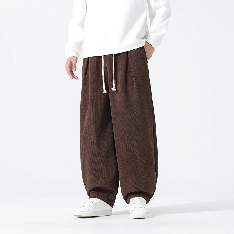Herren Ballon‑Cordhose mit hoher Leibhöhe, Kordelzug und Faltenlegung Drune