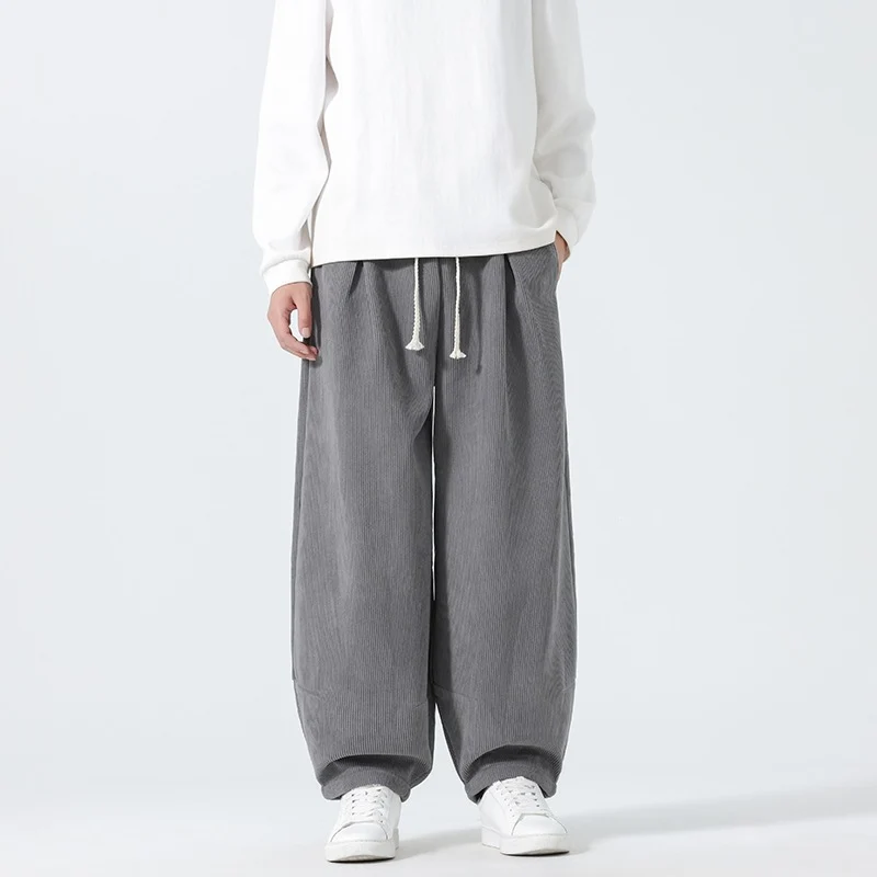 Herren Ballon‑Cordhose mit hoher Leibhöhe, Kordelzug und Faltenlegung Drune