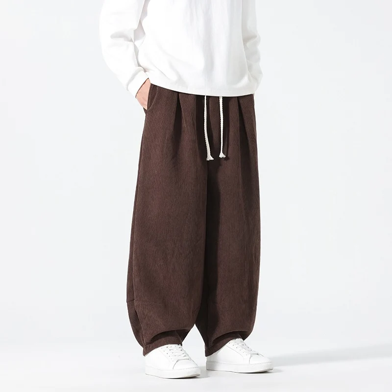 Herren Ballon‑Cordhose mit hoher Leibhöhe, Kordelzug und Faltenlegung Drune