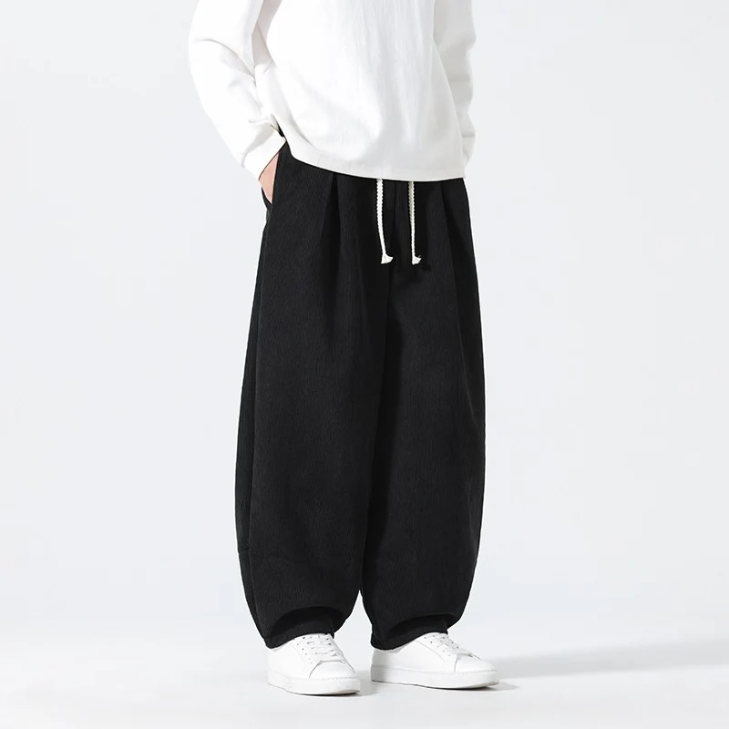 Herren Ballon‑Cordhose mit hoher Leibhöhe, Kordelzug und Faltenlegung Drune