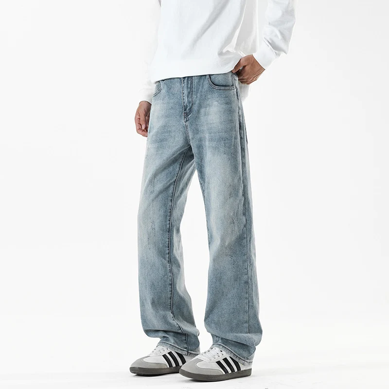Herren Baggy-Jeans im Wide‑Leg Relaxed-Fit mit Vintage-Waschung Drune