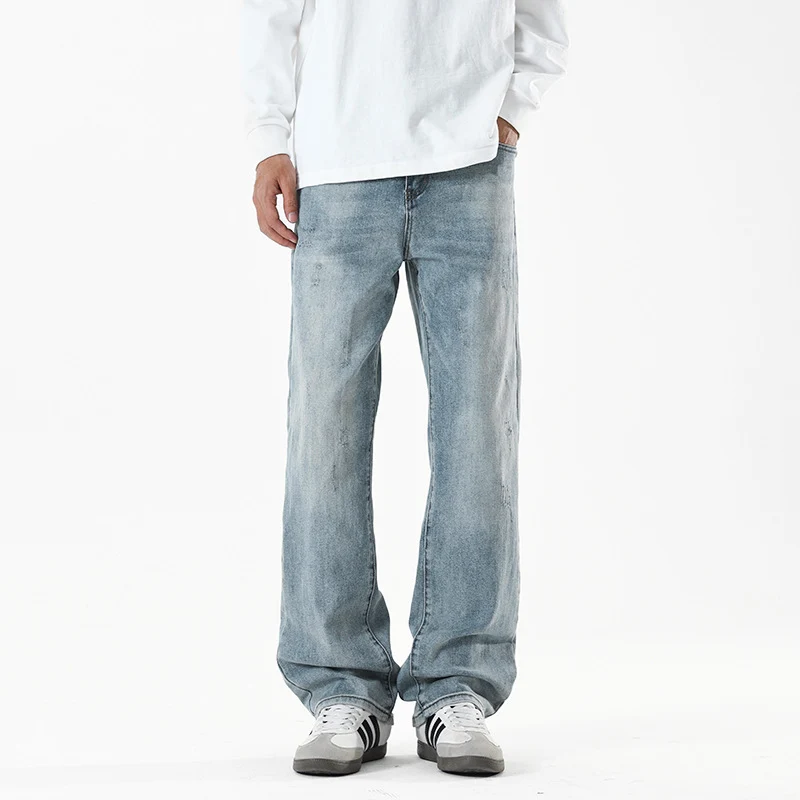 Herren Baggy-Jeans im Wide‑Leg Relaxed-Fit mit Vintage-Waschung Drune