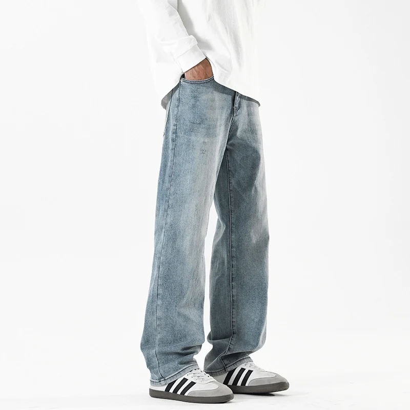 Herren Baggy-Jeans im Wide‑Leg Relaxed-Fit mit Vintage-Waschung Drune