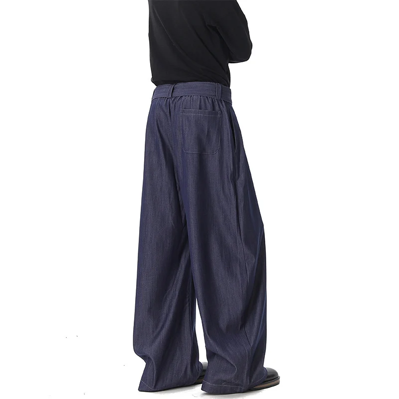 Damen Weite Paperbag-Hose mit hohem Bund, Falten und Taillengürtel Drune