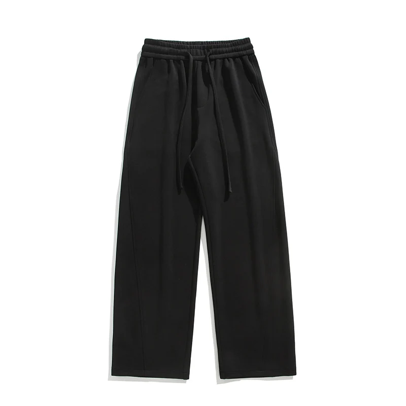 Damen Weite Loungehose mit hoher Taille aus Fleece, Tunnelzug und Seitentaschen Drune