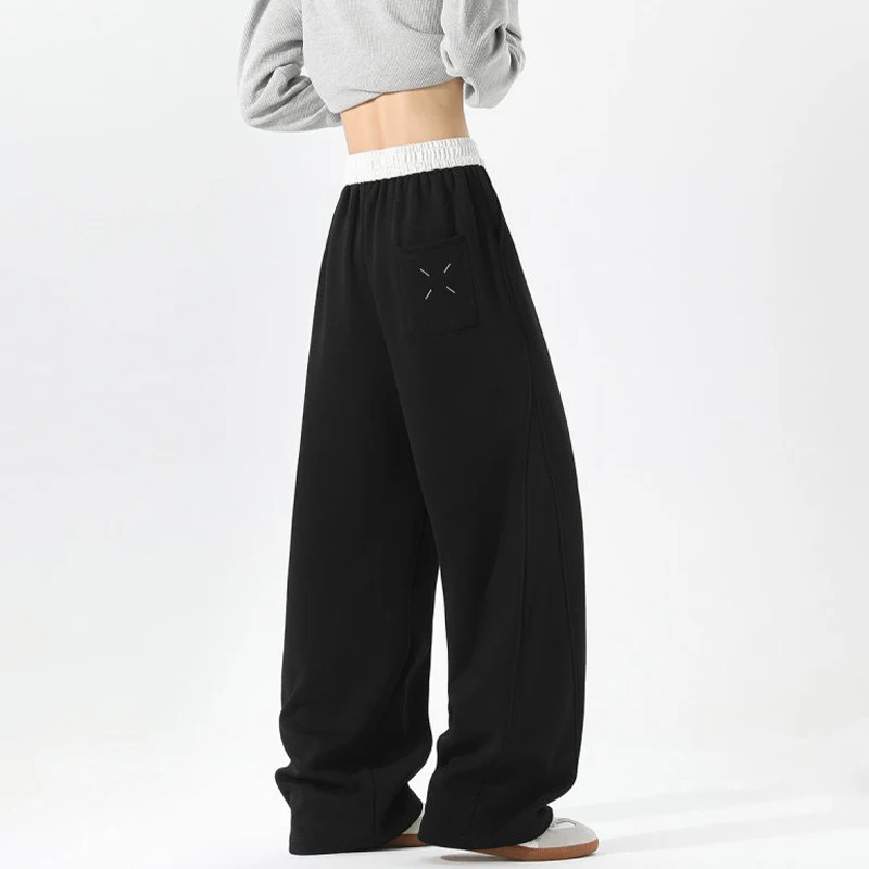 Damen Weite Loungehose mit elastischem Bund, Tunnelzug und fließender Oversize-Silhouette Drune