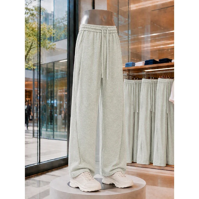Damen Weite High‑Waist Lounge‑Hose mit Elastikbund, Tunnelzug und seitlichem Schlitz Drune