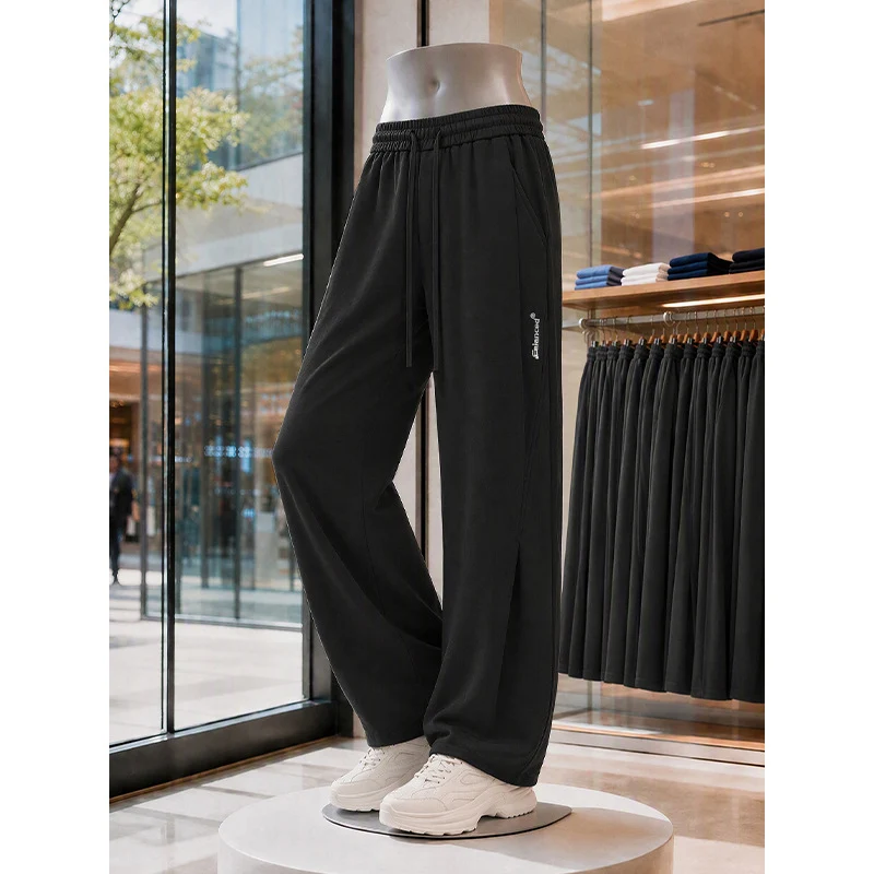 Damen Weite High‑Waist Lounge‑Hose mit Elastikbund, Tunnelzug und seitlichem Schlitz Drune