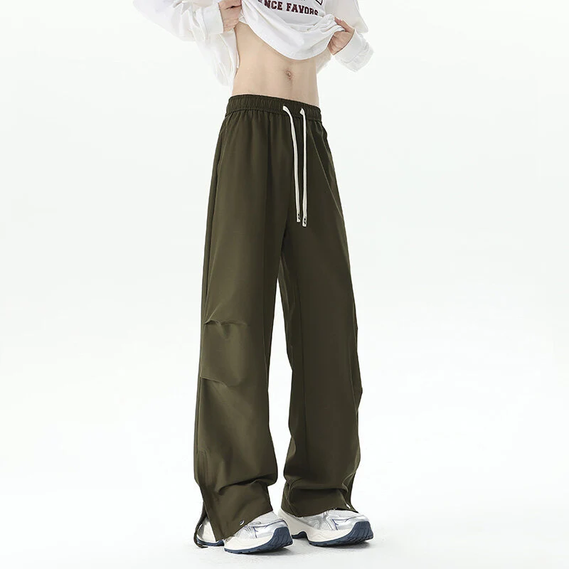 Damen Weite Cargo-Loungehose mit elastischem Bund, Tunnelzug und verstellbarem Saum Drune