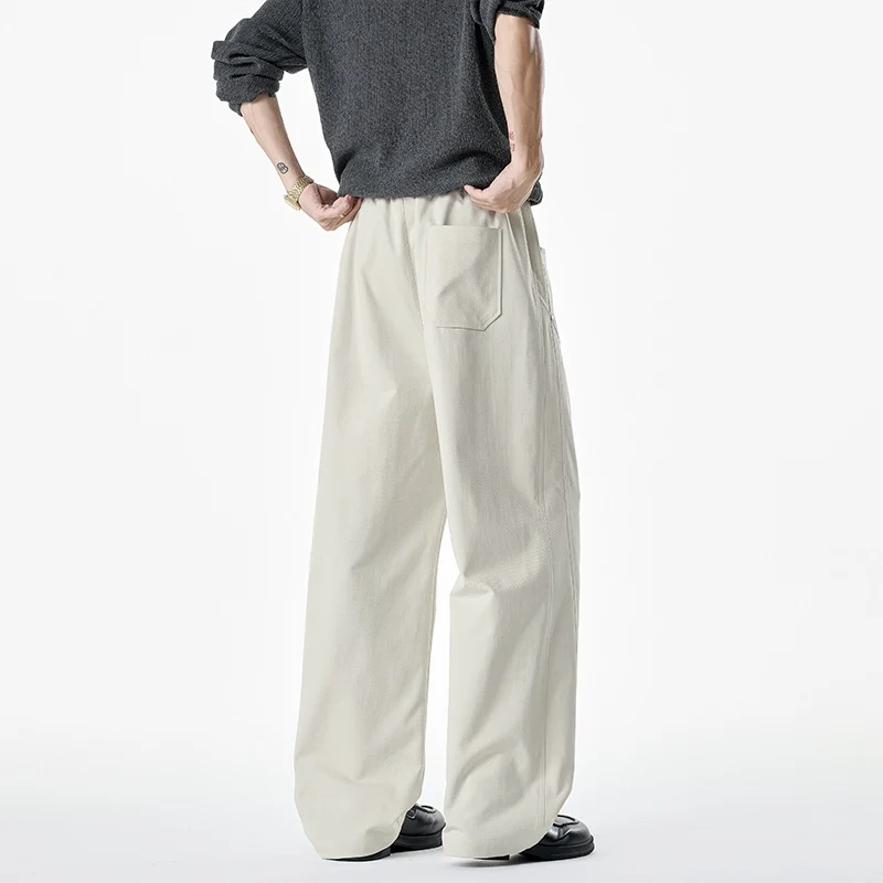 Damen Weit geschnittene Loungehose mit Kordelzug, hoher Taille und tiefen Eingrifftaschen Drune