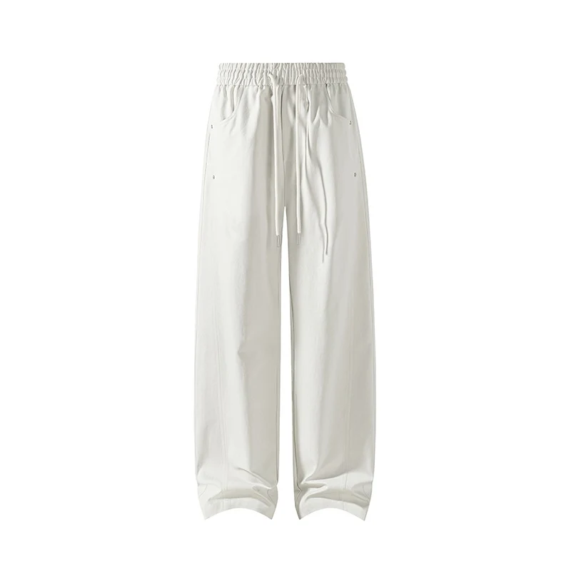 Damen Weit geschnittene Loungehose mit Kordelzug, hoher Taille und tiefen Eingrifftaschen Drune