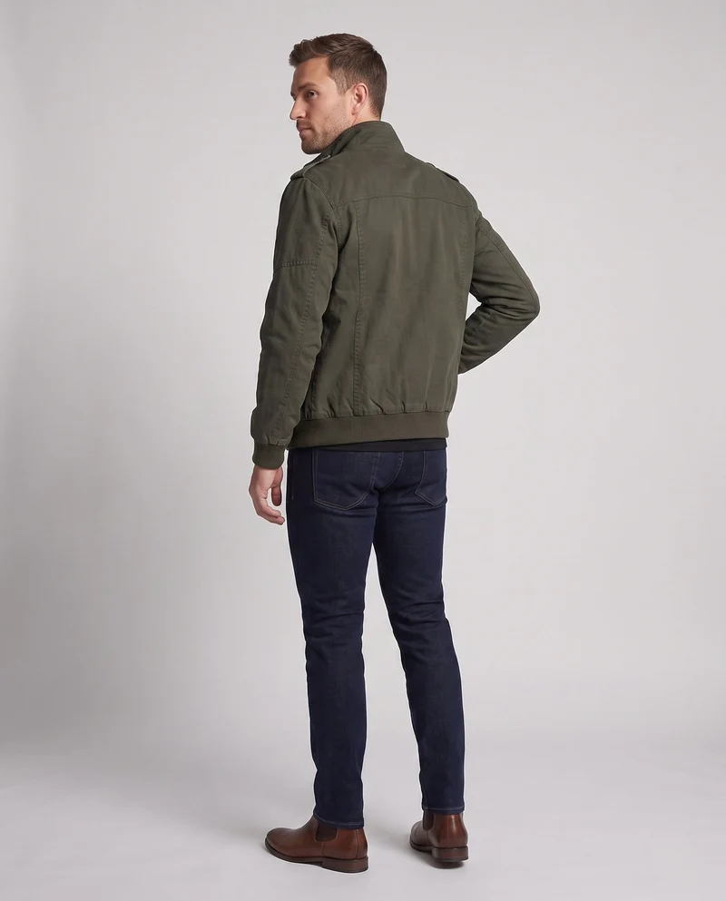 Herren-Feldjacke im militärischen Canvas-Stil mit Stehkragen und Multifunktions-Taschen Drune