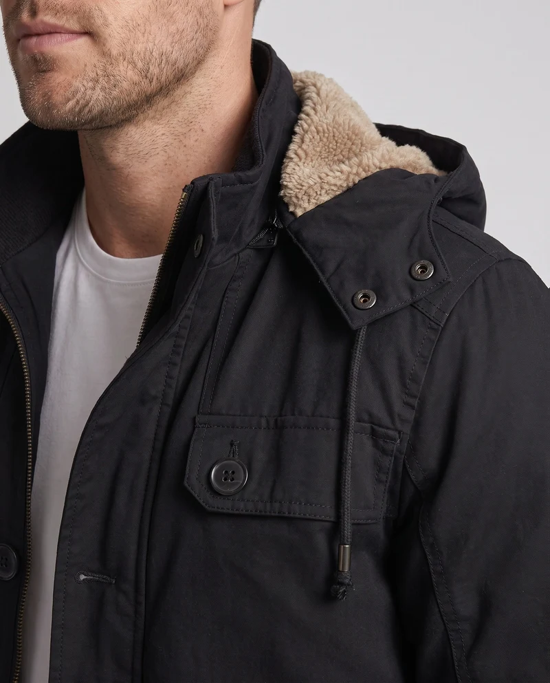 Herren-Feldparka mit Sherpa-Futterkapuze und multifunktionalen Utility-Taschen Drune