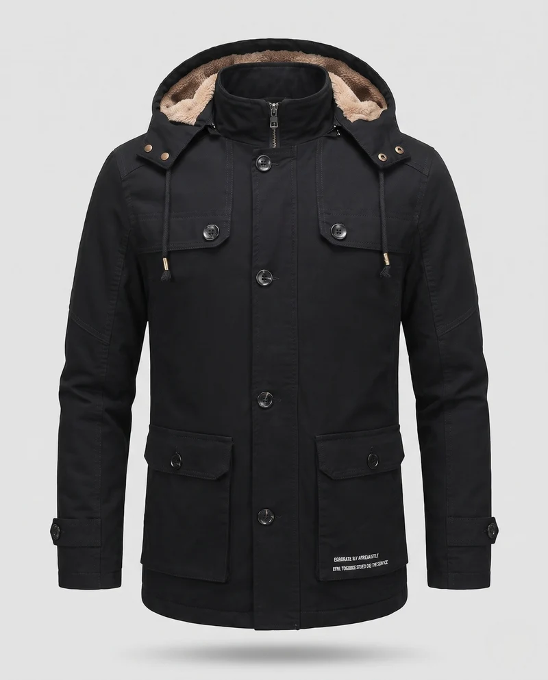 Herren-Feldparka mit Sherpa-Futterkapuze und multifunktionalen Utility-Taschen Drune