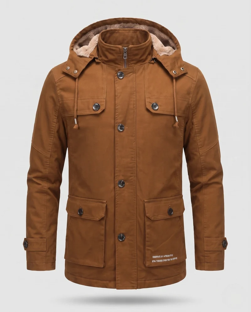 Herren-Feldparka mit Sherpa-Futterkapuze und multifunktionalen Utility-Taschen Drune
