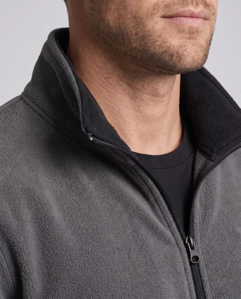 Herren Fleecejacke mit ganzflächigem Teddyfutter, hohem Kragen und Reißverschlusstaschen Drune