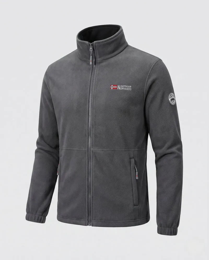 Herren Fleecejacke mit ganzflächigem Teddyfutter, hohem Kragen und Reißverschlusstaschen Drune