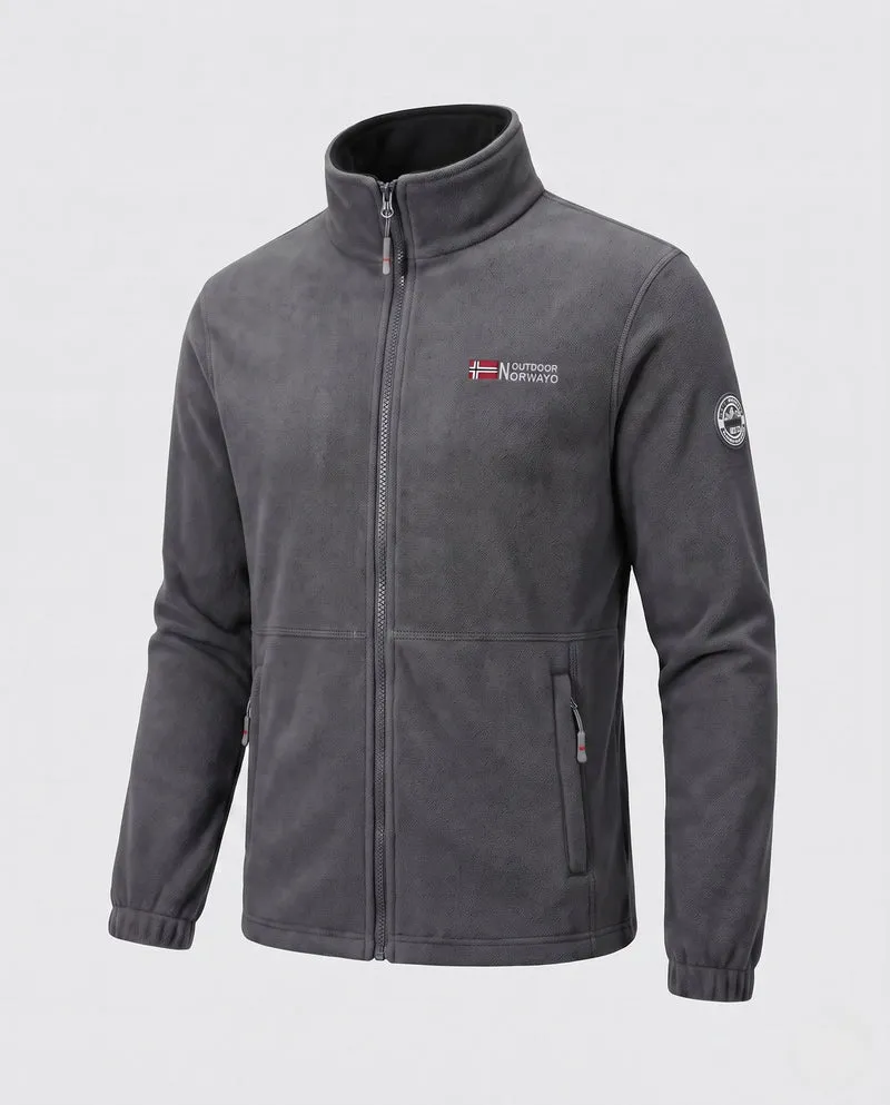 Herren Fleecejacke mit ganzflächigem Teddyfutter, hohem Kragen und Reißverschlusstaschen Drune