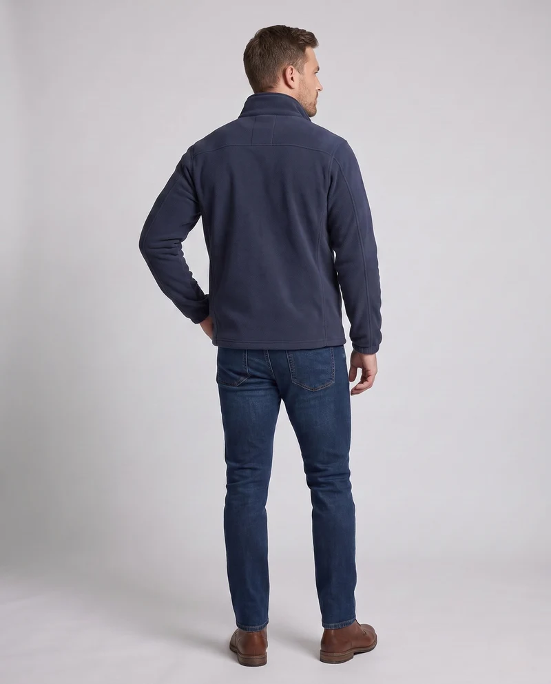 Herren-Fleecejacke mit wärmendem Innenfutter, Stehkragen und Reißverschlusstaschen Drune