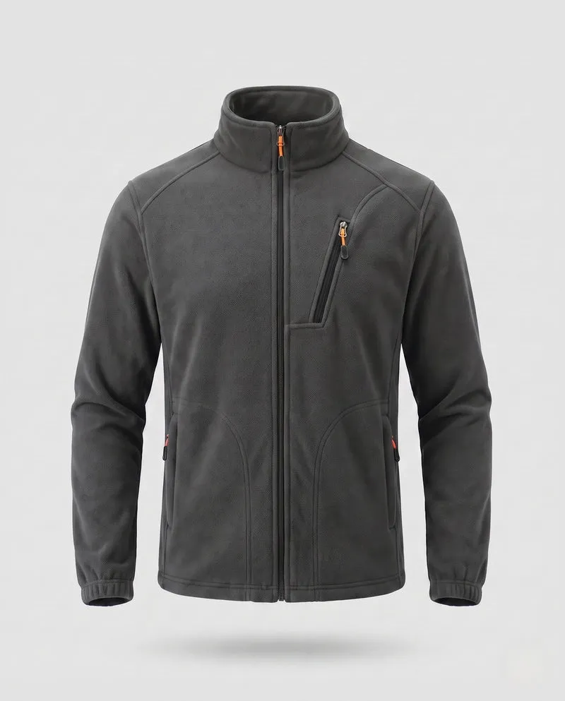 Herren-Fleecejacke mit wärmendem Innenfutter, Stehkragen und Reißverschlusstaschen Drune