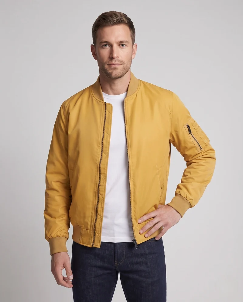 Herren Pilot Style Flug-Bomberjacke mit Armfach und Rippbündchen Drune
