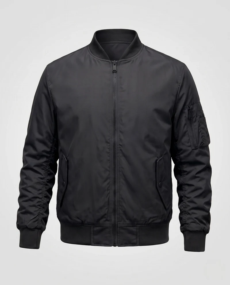 Herren Pilot Style Flug-Bomberjacke mit Armfach und Rippbündchen Drune