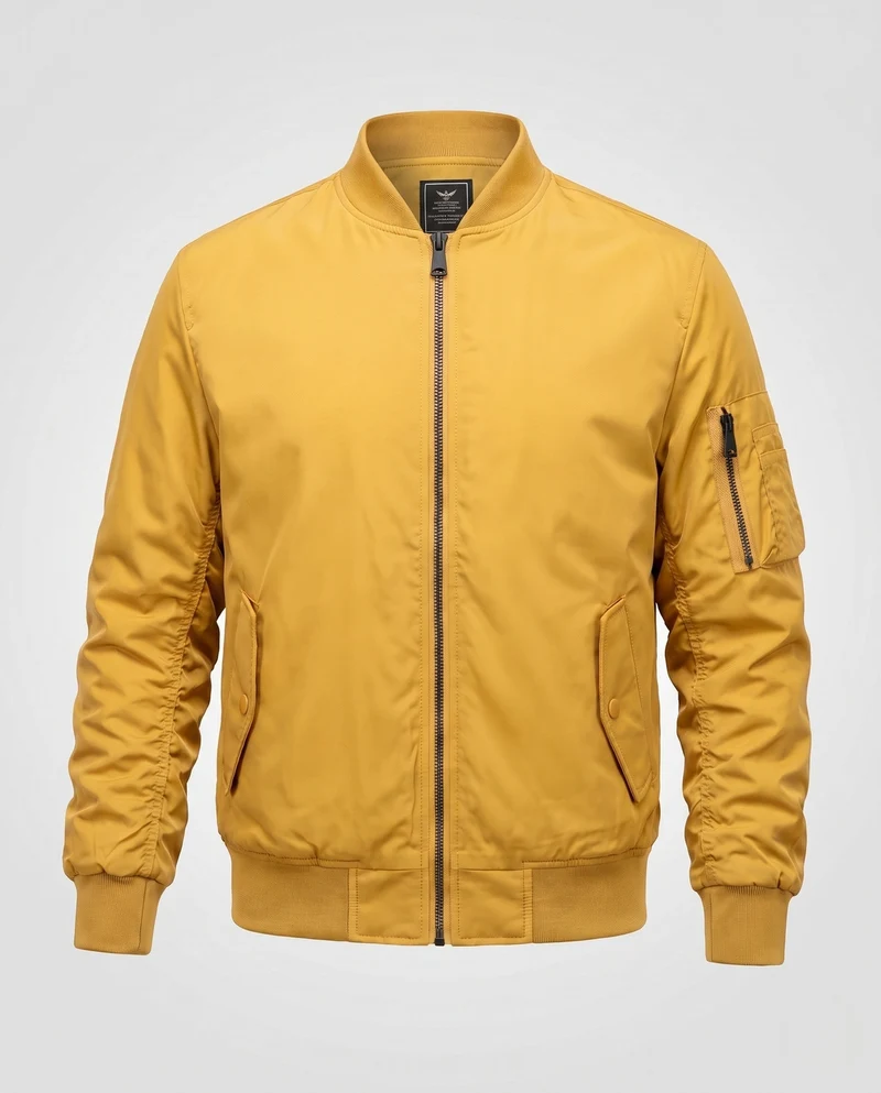 Herren Pilot Style Flug-Bomberjacke mit Armfach und Rippbündchen Drune