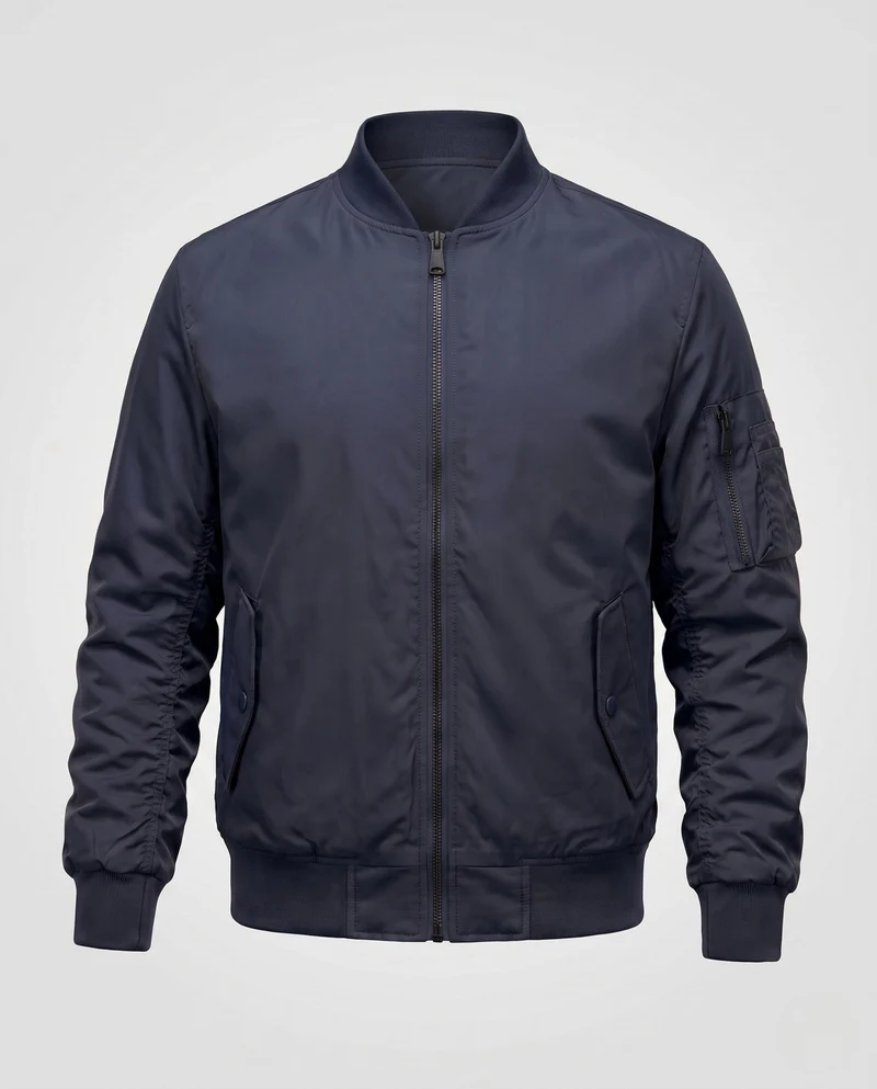 Herren Pilot Style Flug-Bomberjacke mit Armfach und Rippbündchen Drune